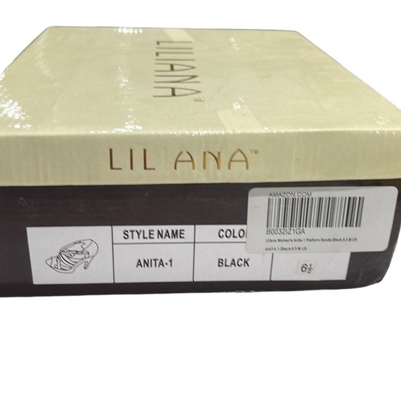 Liliana Anura Faux Velvet Suede and Patent Leather Heeled Platform Sandal SZ 6.5 - Picture 9 of 10